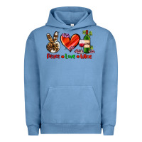 Pigment Pebble Blue peace love wine Urban Hoodie - AdoDesignShop