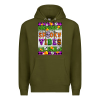 Army Green Halloween Spooky Vibes Premium Hoodie - Artiststas