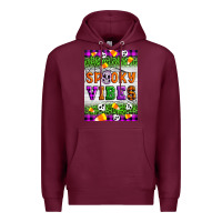 Burgundy Halloween Spooky Vibes Premium Hoodie - Artiststas