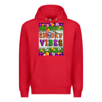 Red Halloween Spooky Vibes Premium Hoodie - Artiststas