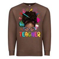 Chestnut teacher afro messy bun Premium Sweatshirt - texasbilliewilder