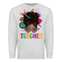 Dove Grey teacher afro messy bun Premium Sweatshirt - texasbilliewilder