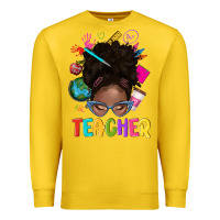 Lemon teacher afro messy bun Premium Sweatshirt - texasbilliewilder