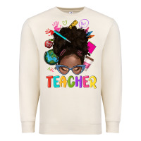 Sandshell teacher afro messy bun Premium Sweatshirt - texasbilliewilder