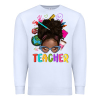 White teacher afro messy bun Premium Sweatshirt - texasbilliewilder