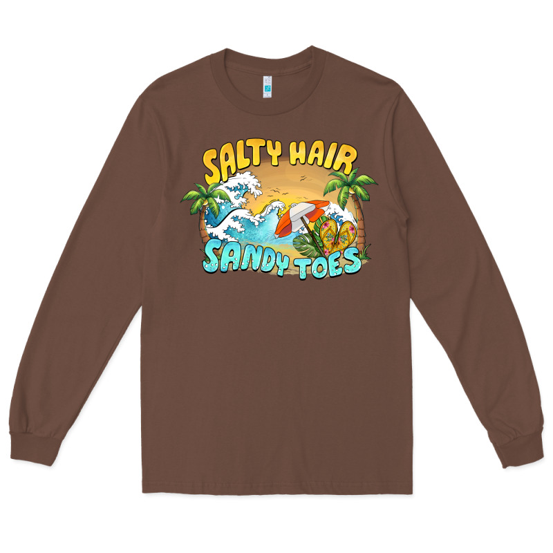 Salty Hair Sandy Toes Summer Long Sleeve Tee by BarkalooDesign | Teevron
