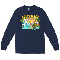 Navy salty hair sandy toes summer Long Sleeve Tee - BarkalooDesign
