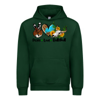 Forest Green peace love  bullskull Urban Hoodie - AdoDesignShop