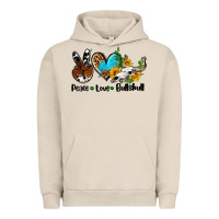 Pigment French Oak peace love  bullskull Urban Hoodie - AdoDesignShop