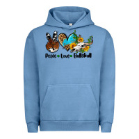 Pigment Pebble Blue peace love  bullskull Urban Hoodie - AdoDesignShop