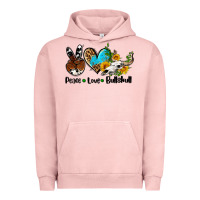 Pigment Salmon peace love  bullskull Urban Hoodie - AdoDesignShop