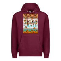 Burgundy Hello fall Premium Hoodie - Artiststas
