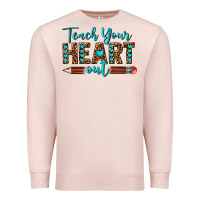 Pale Pink teach your heart out Premium Sweatshirt - texasbilliewilder