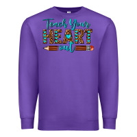Purple teach your heart out Premium Sweatshirt - texasbilliewilder