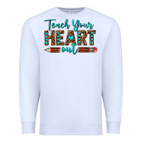 White teach your heart out Premium Sweatshirt - texasbilliewilder