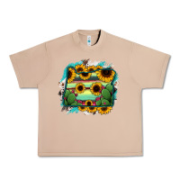 Burro Oregon Map Sunflower Cactus Serape Urban Heavy Tee - RanaPortraitStore