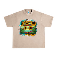 French Oak Oregon Map Sunflower Cactus Serape Urban Heavy Tee - RanaPortraitStore
