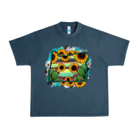 Midnight Navy Oregon Map Sunflower Cactus Serape Urban Heavy Tee - RanaPortraitStore