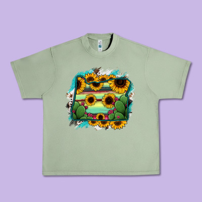 Oregon Map Sunflower Cactus Serape Urban Heavy Tee Designed By Ranaportraitstore