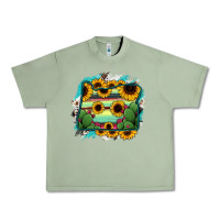 Oil Green Oregon Map Sunflower Cactus Serape Urban Heavy Tee - RanaPortraitStore