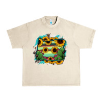 Sandshell Oregon Map Sunflower Cactus Serape Urban Heavy Tee - RanaPortraitStore
