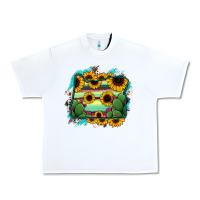 White Oregon Map Sunflower Cactus Serape Urban Heavy Tee - RanaPortraitStore