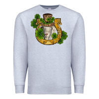 Heather Grey st patricks day goat horseshoe shamrock Premium Sweatshirt - RanaPortraitStore
