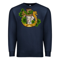 Navy st patricks day goat horseshoe shamrock Premium Sweatshirt - RanaPortraitStore