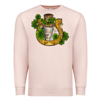 Pale Pink st patricks day goat horseshoe shamrock Premium Sweatshirt - RanaPortraitStore