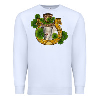 White st patricks day goat horseshoe shamrock Premium Sweatshirt - RanaPortraitStore