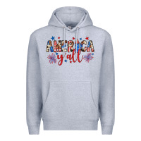 Heather Grey american y'all Premium Hoodie - JahusDesignShop
