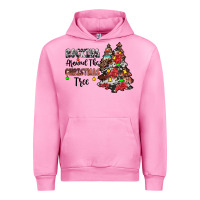 Fuchsia Pink rocking around the christmas tree Urban Hoodie - JahusDesignShop