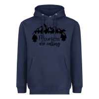 Navy Mountains Heavyweight Hoodie - Unal Design