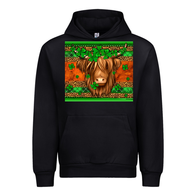 St Patricks Day Long Haired Cow Urban Hoodie by Jasminsmagicworld | Teevron