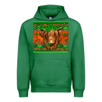 Emerald st patricks day long haired cow Urban Hoodie - Jasminsmagicworld