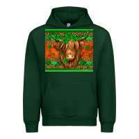 Forest Green st patricks day long haired cow Urban Hoodie - Jasminsmagicworld