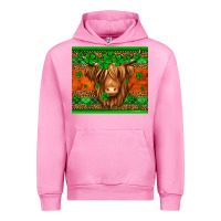 Fuchsia Pink st patricks day long haired cow Urban Hoodie - Jasminsmagicworld