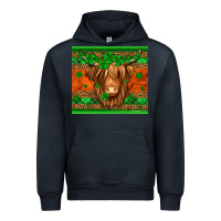 Navy st patricks day long haired cow Urban Hoodie - Jasminsmagicworld