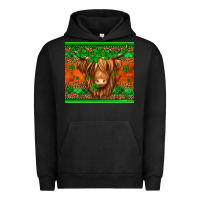 Pigment Black st patricks day long haired cow Urban Hoodie - Jasminsmagicworld