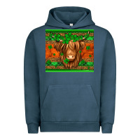 Pigment Midnight Navy st patricks day long haired cow Urban Hoodie - Jasminsmagicworld