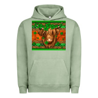 Pigment Oil Green st patricks day long haired cow Urban Hoodie - Jasminsmagicworld