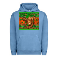 Pigment Pebble Blue st patricks day long haired cow Urban Hoodie - Jasminsmagicworld