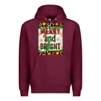 Burgundy Merry And Bright Premium Hoodie - Artiststas