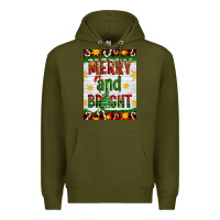 Army Green Merry And Bright Premium Hoodie - Artiststas