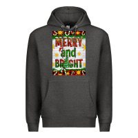 Charcoal Heather Merry And Bright Premium Hoodie - Artiststas