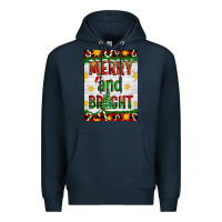 Navy Merry And Bright Premium Hoodie - Artiststas