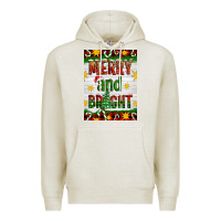 Oatmeal Heather Merry And Bright Premium Hoodie - Artiststas