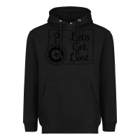 Black lets get lost Heavyweight Hoodie - Unal Design