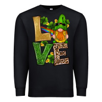Black st patricks day gnomes shamrock love Premium Sweatshirt - RanaPortraitStore