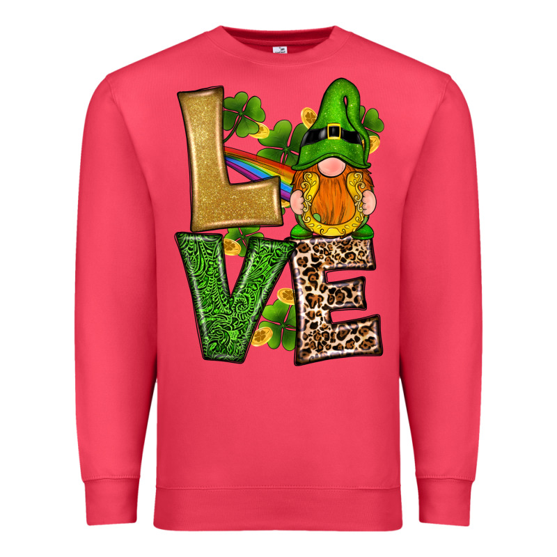 St Patricks Day Gnomes Shamrock Love Premium Sweatshirt by RanaPortraitStore | Teevron